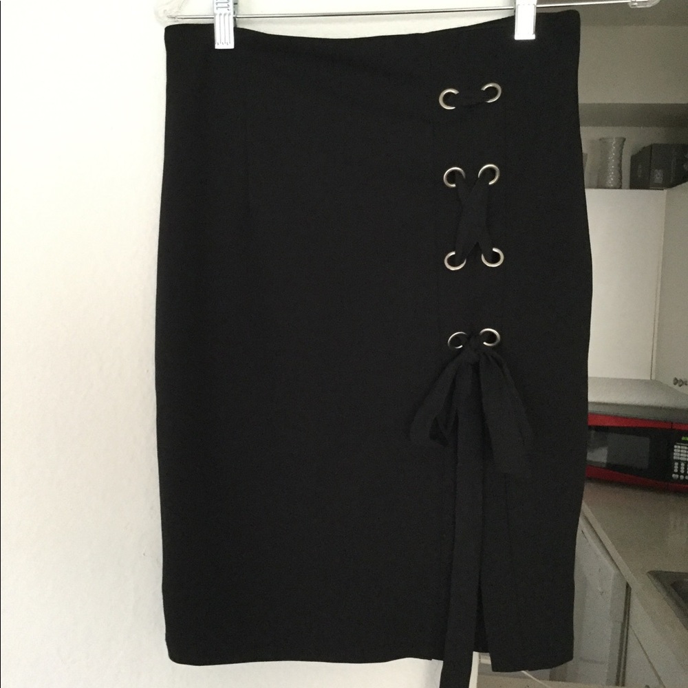 Black lace skirt